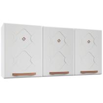 Armário de Cozinha de Aço Aéreo Triplo Médio Telasul Mirage New Branco