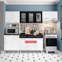 Armário de Cozinha de Aço com Vidro 3 Peças Topázio