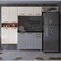 Armário de Cozinha de Aço Compacta 3 Peças Rose Multimóveis CR6117 Branco/Rosé