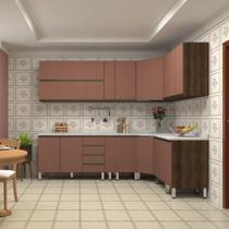 Armário De Cozinha De Canto C/12 Peças Dourado/Mármore Armário De Cozinha De Canto C/12 Peças Dourado/Mármore