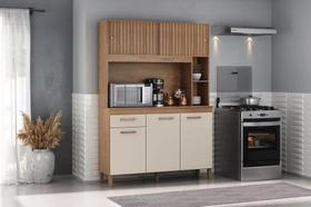 Armário de cozinha de chão 5 Portas Ripado 3D Kit Cozinha Fortaleza Atualle