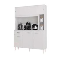 Armário de Cozinha Duda 120cm 5 Portas 1 Gaveta Poquema Cor Branco Armário de Cozinha Duda 120cm 5 Portas 1 Gaveta Poquema Cor Branco