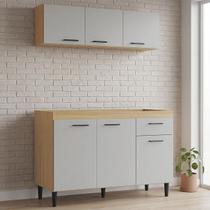 Armário de Cozinha e Balcão 120cm Classic Damasco/Off White Z46 - Mpozenato