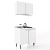 Armário de Cozinha e Balcão Cooktop Pérola Z34 Branco - Mpozenato Armário de Cozinha e Balcão Cooktop Pérola Z34 Branco - Mpozenato
