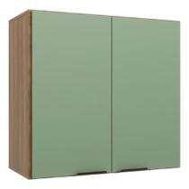Armário de Cozinha e Lavanderia Com 2 Portas Duplo Aéreo Módulo Suspenso Nogal/Verde Paris Batrol