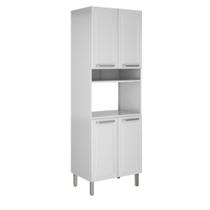 Armário De Cozinha E Paneleiro De Aço 4 Portas Com Nicho Para Microondas Tarsila 0,70m Branco Branco