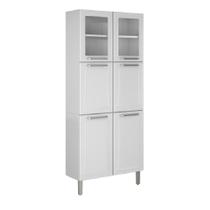 Armário de Cozinha e Paneleiro Duplo de Aço Itatiaia Tarsila com Vidro 6 portas 0,70m Branco Branco