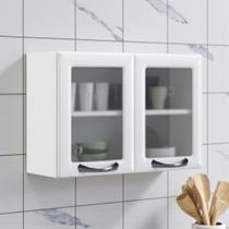 Armário de Cozinha em Aço 2 Portas com Vidro 80cm New Premium Itatiaia Branco Armário de Cozinha em Aço 2 Portas com Vidro 80cm New Premium Itatiaia Branco