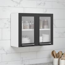 Armário de Cozinha em Aço 2 Portas de Vidro 70cm Florença Itatiaia