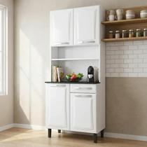 Armário de Cozinha em Aço com Bancada 4 Portas 1 Gaveta 195 x 80cm Pratika Itatiaia Branco Armário de Cozinha em Aço com Bancada 4 Portas 1 Gaveta 195 x 80cm Pratika Itatiaia Branco
