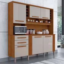 Armário de Cozinha Espanha 6 Portas 2 Gavetas Cinamomo/Off White - Pnr Móveis