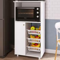 Armário de Cozinha Fruteira para Forno e Micro 1 Porta 0260 Branco - Genialflex Armário de Cozinha Fruteira para Forno e Micro 1 Porta 0260 Branco - Genialflex