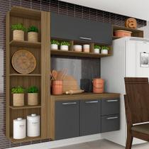 Armário De Cozinha Galicia 4 Pçs 3 Portas Boreal/grafite - Móveis Arapongas