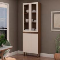 Armário de Cozinha Genialflex Conecta 2pt Vidro Ébano Branco Armário de Cozinha Genialflex Conecta 2pt Vidro Ébano Branco