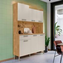 Armário de Cozinha Genova 6 Portas 1 Gaveta Freijó/Soft - Kits Paraná Armário de Cozinha Genova 6 Portas 1 Gaveta Freijó/Soft - Kits Paraná