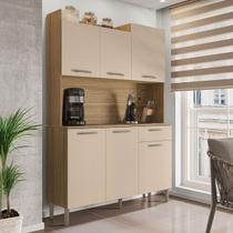 Armário de Cozinha Genova 6 Portas 1 Gaveta Freijó/Vanilla - Kits Paraná Armário de Cozinha Genova 6 Portas 1 Gaveta Freijó/Vanilla - Kits Paraná