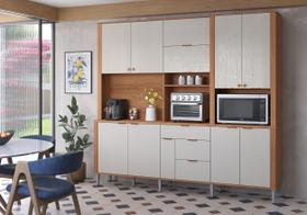 Armário De Cozinha Grande Completo Com Balcão Kit Astra 2.40 Lukaliam