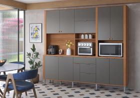 Armário De Cozinha Grande Completo Com Balcão Kit Astra 2.40 Lukaliam Armário De Cozinha Grande Completo Com Balcão Kit Astra 2.40 Lukaliam