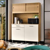 Armário De Cozinha Grazi Compacta Com 4 Portas E 1 Gaveta Ripado Off Armário De Cozinha Grazi Compacta Com 4 Portas E 1 Gaveta Ripado Off