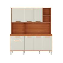 Armário de Cozinha Itatiaia Dunas 180cm 7 Portas e 1 Gaveta Cinamomo/Off-White Armário de Cozinha Itatiaia Dunas 180cm 7 Portas e 1 Gaveta Cinamomo/Off-White