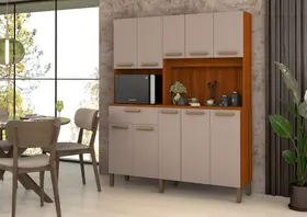 Armário de Cozinha Jade 10 Portas MDF Compacto e Funcional Armário de Cozinha Jade 10 Portas MDF Compacto e Funcional