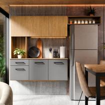 Armário De Cozinha Joana Completo 6 Portas 1 Gaveta Com Balcão Compacto Multiuso Para Cozinha Planejada Moderna