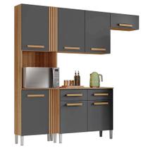 Armário de Cozinha Juma 7 Portas 2 Gavetas Aramoveis Cor Atacama Grafite Armário de Cozinha Juma 7 Portas 2 Gavetas Aramoveis Cor Atacama Grafite