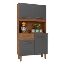 Armario de Cozinha Kit Uruguai 91 cm 4 Portas e 1 Gaveta