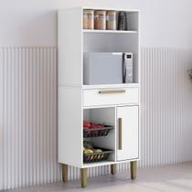 Armário de Cozinha Lorena 1 Porta 1 Gaveta com Fruteira Branco - Kaiki Móveis