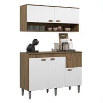 Armário de Cozinha Luiza Completo Com 5 Portas E 1 Gaveta Com Balcão Compacta Armário de Cozinha Luiza Completo Com 5 Portas E 1 Gaveta Com Balcão Compacta