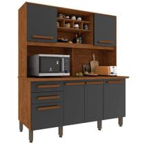 Armário de Cozinha Luna 6 Portas 2 Gavetas Imop Cor Cinamomo Grafite Armário de Cozinha Luna 6 Portas 2 Gavetas Imop Cor Cinamomo Grafite