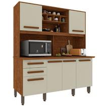 Armário de Cozinha Luna 6 Portas 2 Gavetas Imop Cor Cinamomo Off White Armário de Cozinha Luna 6 Portas 2 Gavetas Imop Cor Cinamomo Off White