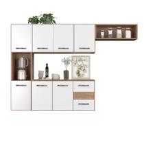 Armário De Cozinha Mali Suspensa Com 7 Portas E 2 Gavetas Bancada Multiuso Compacto