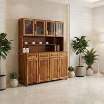 Armário de Cozinha Maranhão 8 Portas 4 Gavetas com Vidro Ypê - Rodmóveis Armário de Cozinha Maranhão 8 Portas 4 Gavetas com Vidro Ypê - Rodmóveis