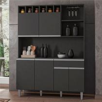 Armário de Cozinha Memphis 6 Portas Cinza Armário de Cozinha Memphis 6 Portas Cinza
