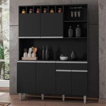 Armário de Cozinha Memphis 6 Portas Preto