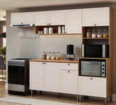 Armário de Cozinha Modulada 2,5m 5 peças Essencia Frise Genialflex Armário de Cozinha Modulada 2,5m 5 peças Essencia Frise Genialflex
