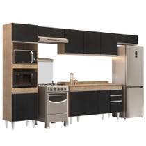 Armário de Cozinha Modulada 5 Peças CP14 Balcão com Tampo Castanho/Preto - Lumil