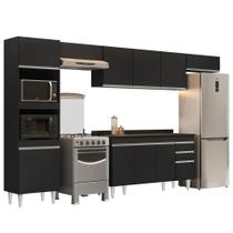 Armário de Cozinha Modulada 5 Peças CP14 Balcão com Tampo Preto - Lumil