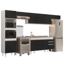 Armário de Cozinha Modulada 5 Peças CP15 Balcão com Pia Inox Branco/Preto - Lumil