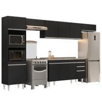 Armário de Cozinha Modulada 5 Peças CP15 Balcão com Pia Inox Preto - Lumil