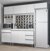 Armário de Cozinha Modulada Andréia 240 cm Sem tampo Branco AJL