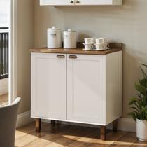 Armário de Cozinha Modulada Balcão 80cm com Tampo 2 Portas 1529 Iluminata 100% MDF Genialflex