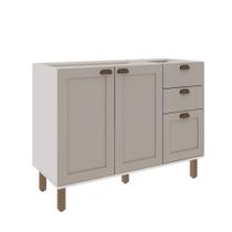 Armário de Cozinha Modulada Balcão de Pia 1,20m 2 Portas 3 Gavetas 1532 Iluminata 100% MDF Genialflex