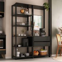Armário De Cozinha Modulada Compacta 135cm 2 Peças Com 2 Gavetas Multimóveis Mp2284 Preto Armário De Cozinha Modulada Compacta 135cm 2 Peças Com 2 Gavetas Multimóveis Mp2284 Preto