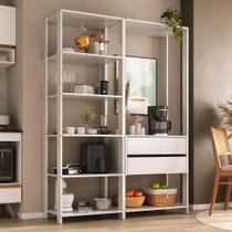Armário de Cozinha Modulada Compacta 135cm 2 Peças com 2 Gavetas Multimóveis MP2284 Armário de Cozinha Modulada Compacta 135cm 2 Peças com 2 Gavetas Multimóveis MP2284