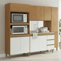 Armário de Cozinha Modulada Compacta 4 peças 2,40m Essenza Móvel na Caixa