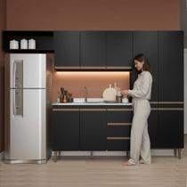 Armário de Cozinha Modulada Compacta 4 peças 2,80m Essenza Móvel na Caixa Armário de Cozinha Modulada Compacta 4 peças 2,80m Essenza Móvel na Caixa