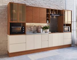 Armário de Cozinha Modulada Completa 14 Peças 12 Linha Auris Genialflex