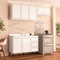 Armário de Cozinha Modulada Completa 3 Peças 200cm Sem Tampo 100% MDF Amara Politorno Móveis Armário de Cozinha Modulada Completa 3 Peças 200cm Sem Tampo 100% MDF Amara Politorno Móveis